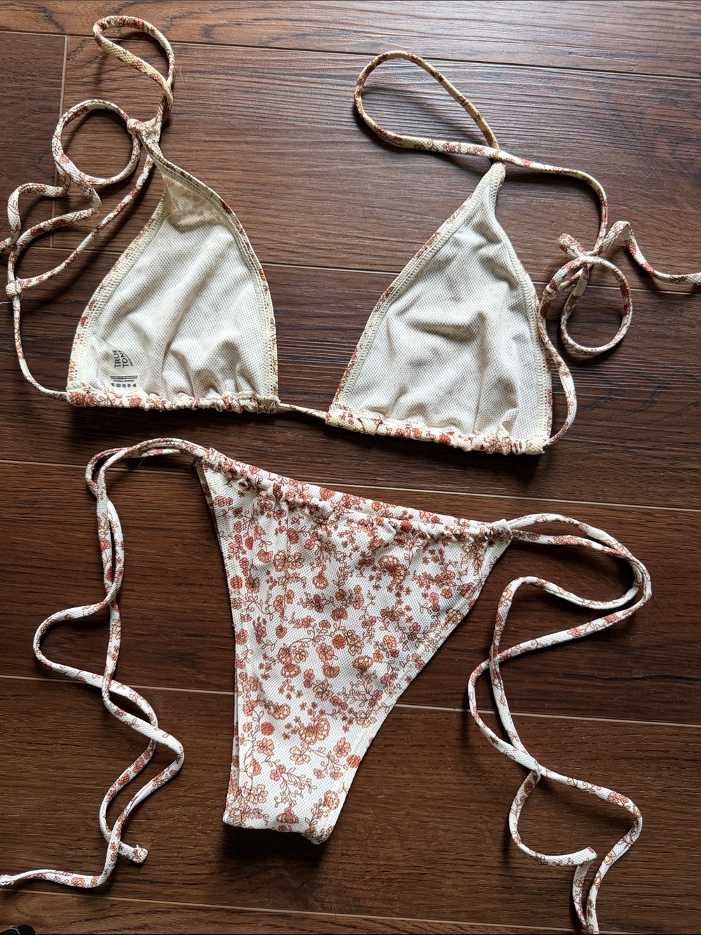 True Tone Tanning Floral Tie Bikini Set - S/M - Picture 7 of 12